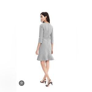 ZARA Basic Houndstooth Flounce Hem Dress | Size L | Elegant Workwear